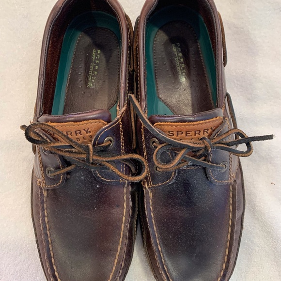 Sperry Topsider Mako Collection Moc Boat Shoe, No Creases, Smoke/Pet Free Home - Picture 4 of 5